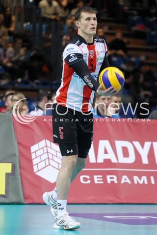  08.03.2014 RZESZOW <br />SIATKOWKA PLUS LIGA 2013/2014 MEN VOLLEYBALL POLAND POLISH PLUSLIGA LEAGUE SEASON 2013/2014 <br />MECZ ASSECO RESOVIA RZESZOW - EFFECTOR KIELCE <br />N/Z LUKAS TICHACEK SYLWETKA <br /> 