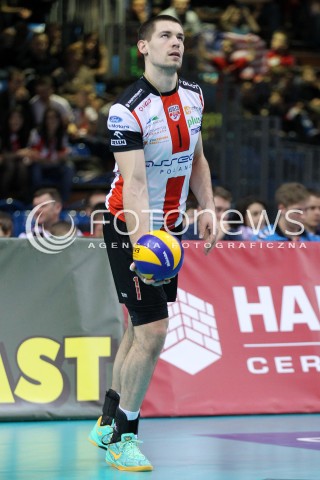  08.03.2014 RZESZOW <br />SIATKOWKA PLUS LIGA 2013/2014 MEN VOLLEYBALL POLAND POLISH PLUSLIGA LEAGUE SEASON 2013/2014 <br />MECZ ASSECO RESOVIA RZESZOW - EFFECTOR KIELCE <br />N/Z DAWID KONARSKI SYLWETKA <br /> 