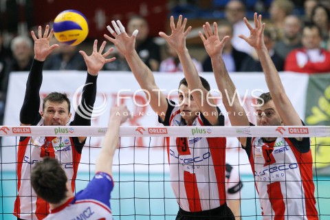 08.03.2014 RZESZOW <br />SIATKOWKA PLUS LIGA 2013/2014 MEN VOLLEYBALL POLAND POLISH PLUSLIGA LEAGUE SEASON 2013/2014 <br />MECZ ASSECO RESOVIA RZESZOW - EFFECTOR KIELCE <br />N/Z LUKAS TICHACEK WOJCIECH GRZYB PETER VERES <br /> 