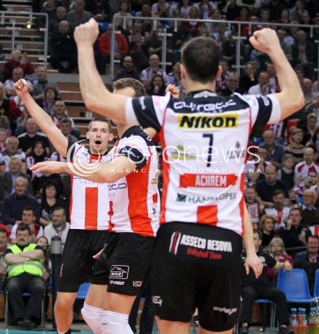  08.03.2014 RZESZOW <br />SIATKOWKA PLUS LIGA 2013/2014 MEN VOLLEYBALL POLAND POLISH PLUSLIGA LEAGUE SEASON 2013/2014 <br />MECZ ASSECO RESOVIA RZESZOW - EFFECTOR KIELCE <br />N/Z DAWID KONARSKI RADOSC EMOCJE <br /> 