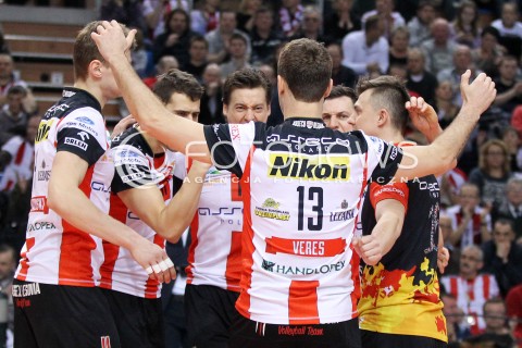  08.03.2014 RZESZOW <br />SIATKOWKA PLUS LIGA 2013/2014 MEN VOLLEYBALL POLAND POLISH PLUSLIGA LEAGUE SEASON 2013/2014 <br />MECZ ASSECO RESOVIA RZESZOW - EFFECTOR KIELCE <br />N/Z JOCHEN SCHOPS DAWID KONARSKI FABIAN DRZYZGA KRZYSZTOF IGNACZAK RADOSC EMOCJE <br /> 