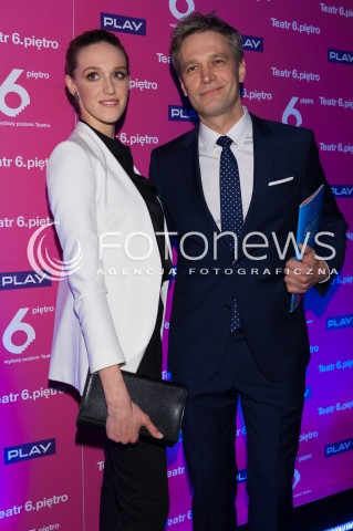  08.03.2014 WARSZAWA<br />PREMIERA BROMBA W SIECI W TEATRZE 6 PIETRO<br />N/Z MICHAL ZEBROWSKI ALEKSANDRA ADAMCZYK<br /> 