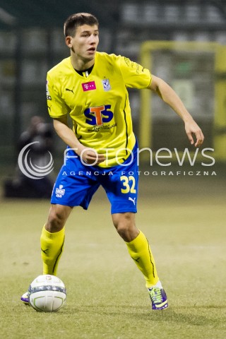  10.03.2014 LODZ PILKA NOZNA POLSKA T-MOBILE EKSTRAKLASA SEZON 2013/2014 FOOTBALL POLISH  WIDZEW LODZ - LECH POZNAN N/Z  MATEUSZ MOZDZEN SYLWETKA  