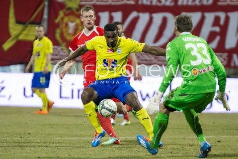  10.03.2014 LODZ PILKA NOZNA POLSKA T-MOBILE EKSTRAKLASA SEZON 2013/2014 FOOTBALL POLISH  WIDZEW LODZ - LECH POZNAN N/Z MANUEL ARBOLEDA EDUARDS VISNIAKOVS   