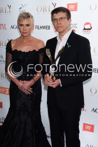  10.03.2014 WARSZAWA <br />WRECZENIE NAGROD ORLY 2014 W TEATRZE POLSKIM<br />N/Z EWA BLASZCZYK JACEK HAMELA <br /> 