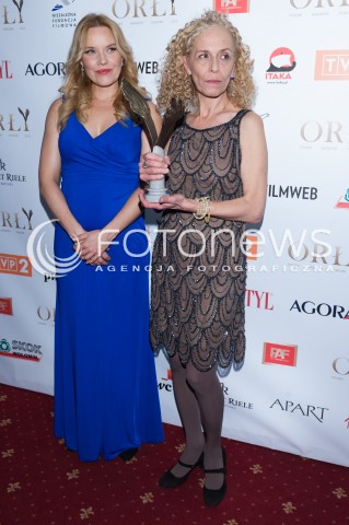  10.03.2014 WARSZAWA <br />WRECZENIE NAGROD ORLY 2014 W TEATRZE POLSKIM<br />N/Z BARBARA SIKORSKA-BOUFFAL ROMA GASIOROWSKA<br /> 
