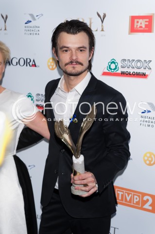  10.03.2014 WARSZAWA <br />WRECZENIE NAGROD ORLY 2014 W TEATRZE POLSKIM<br />N/Z DAWID OGRODNIK<br /> 
