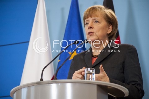  12.03.2014 WARSZAWA KONFERENCJA PRASOWA PREMIERA DONALDA TUSKA I KANCLERZ NIEMIEC ANGELI MERKEL PO SPOTKANIU W WARSZAWIE N/Z KANCLERZ NIEMIEC ANGELA MERKEL  