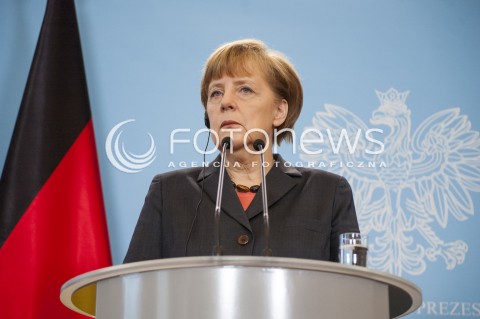  12.03.2014 WARSZAWA KONFERENCJA PRASOWA PREMIERA DONALDA TUSKA I KANCLERZ NIEMIEC ANGELI MERKEL PO SPOTKANIU W WARSZAWIE N/Z KANCLERZ NIEMIEC ANGELA MERKEL  