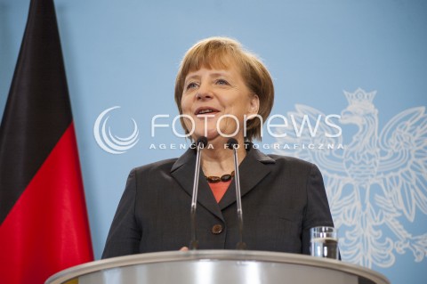  12.03.2014 WARSZAWA KONFERENCJA PRASOWA PREMIERA DONALDA TUSKA I KANCLERZ NIEMIEC ANGELI MERKEL PO SPOTKANIU W WARSZAWIE N/Z KANCLERZ NIEMIEC ANGELA MERKEL  