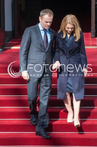  14.03.2014 WARSZAWA SPOTKANIE PREZESA RADY MINISTROW DONALDA TUSKA Z WICEPREZYDENTEM REPUBLIKI POLUDNIOWEJ AFRYKI  KGALEMA MOTLANTHE N/Z PREMIER DONALD TUSK Z MALZONKA MALGORZATA TUSK  