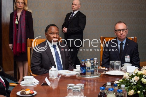  14.03.2014 WARSZAWA SPOTKANIE PREZESA RADY MINISTROW DONALDA TUSKA Z WICEPREZYDENTEM REPUBLIKI POLUDNIOWEJ AFRYKI  KGALEMA MOTLANTHE N/Z WICEPREZYDENT RPA KGALEMA MOTLANTHE  