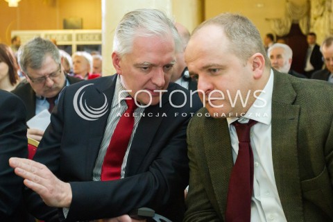  15.03.2014 JASIONKA<br />KONFERENCJA CWIERCWIECZE WOLNOSCI - WIES SRODKOWOEUROPEJSKA PO UPADKU KOMUNIZMU<br />N/Z JAROSLAW GOWIN (L) PAWEL KOWAL (P)<br /> 