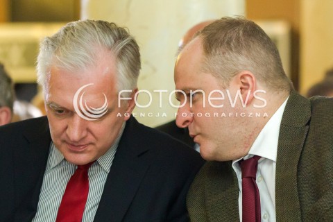  15.03.2014 JASIONKA<br />KONFERENCJA CWIERCWIECZE WOLNOSCI - WIES SRODKOWOEUROPEJSKA PO UPADKU KOMUNIZMU<br />N/Z JAROSLAW GOWIN (L) PAWEL KOWAL (P)<br /> 