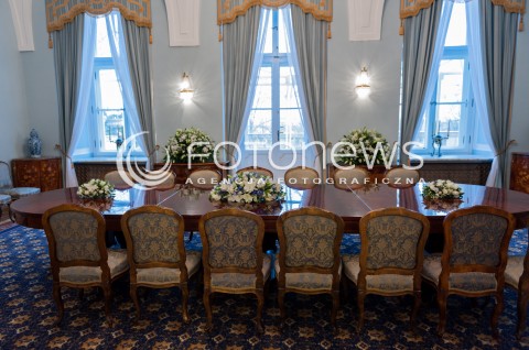  16.03.2014 WARSZAWA<br />
PALAC PREZYDENCKI W WARSZAWIE ZDJECIE ILUSTRACYJNE<br />
N/Z SALA NIEBIESKA<br />
 