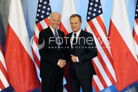  18.03.2014 WARSZAWA<br />WIZYTA WICEPREZYDENTA USA JOE BIDENA W POLSCE<br />N/Z JOE BIDEN DONALD TUSK<br /> 