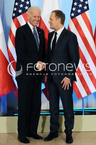  18.03.2014 WARSZAWA<br />WIZYTA WICEPREZYDENTA USA JOE BIDENA W POLSCE<br />N/Z JOE BIDEN DONALD TUSK<br /> 