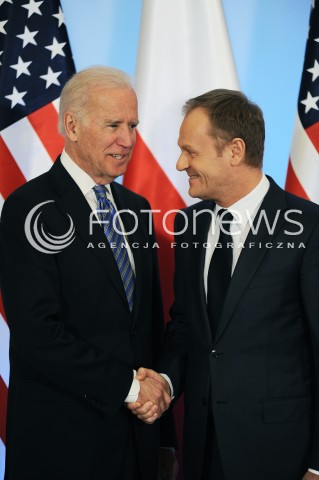  18.03.2014 WARSZAWA<br />WIZYTA WICEPREZYDENTA USA JOE BIDENA W POLSCE<br />N/Z JOE BIDEN DONALD TUSK<br /> 