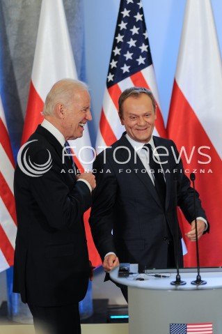  18.03.2014 WARSZAWA<br />WIZYTA WICEPREZYDENTA USA JOE BIDENA W POLSCE<br />N/Z JOE BIDEN DONALD TUSK<br /> 