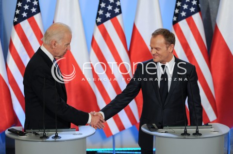  18.03.2014 WARSZAWA<br />WIZYTA WICEPREZYDENTA USA JOE BIDENA W POLSCE<br />N/Z JOE BIDEN DONALD TUSK<br /> 