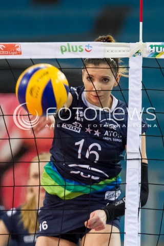  19.03.2014 LODZ SIATKOWKA ORLEN LIGA SEZON 2013/2014 PLAY OFF VOLLEYBALL POLISH SEASON BEEF MASTER BUDOWLANI LODZ - ATOM TREFL SOPOT N/Z KLAUDIA KACZOROWSKA SYLWETKA  
