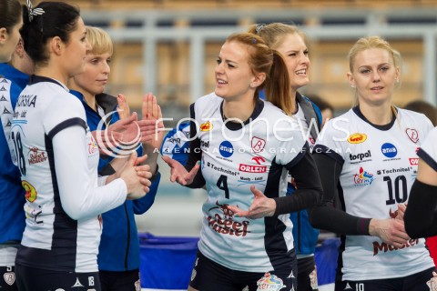  19.03.2014 LODZ SIATKOWKA ORLEN LIGA SEZON 2013/2014 PLAY OFF VOLLEYBALL POLISH SEASON BEEF MASTER BUDOWLANI LODZ - ATOM TREFL SOPOT N/Z ANITA KWIATKOWSKA EWA CABAJEWSKA RADOSC  