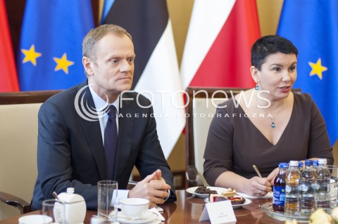  19.03.2014 WARSZAWA SPOTKANIE PREZYDENTA ESTONII HENRYKA ILVESA Z PREMIEREM RP DONALDEM TUSKIEM N/Z PREMIER RP DONALD TUSK  
