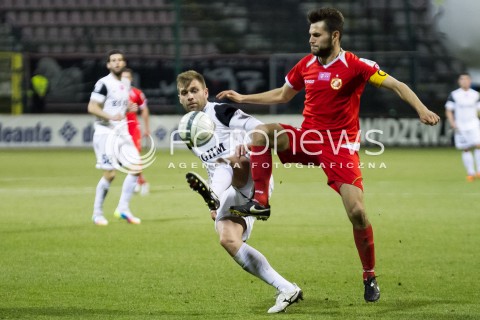 21.03.2014 LODZ PILKA NOZNA POLSKA T-MOBILE EKSTRAKLASA SEZON SEASON 2013/2014 FOOTBALL POLISH  WIDZEW LODZ - ZAGLEBIE LUBINN N/Z ELVEDIM DZINIC MATEUSZ CETNARSKI  
