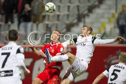  21.03.2014 LODZ PILKA NOZNA POLSKA T-MOBILE EKSTRAKLASA SEZON SEASON 2013/2014 FOOTBALL POLISH  WIDZEW LODZ - ZAGLEBIE LUBINN N/Z PATRYK STEPINSKI BARTOSZ RYMANIAK   