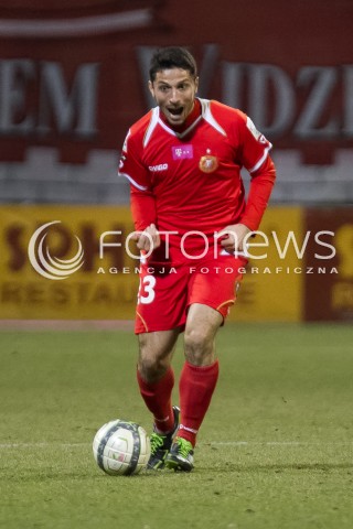  21.03.2014 LODZ PILKA NOZNA POLSKA T-MOBILE EKSTRAKLASA SEZON SEASON 2013/2014 FOOTBALL POLISH  WIDZEW LODZ - ZAGLEBIE LUBINN N/Z XHEVDET GELA SYLWETKA  