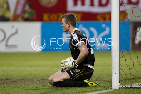  21.03.2014 LODZ PILKA NOZNA POLSKA T-MOBILE EKSTRAKLASA SEZON SEASON 2013/2014 FOOTBALL POLISH  WIDZEW LODZ - ZAGLEBIE LUBINN N/Z PATRYK WOLANSKI SYLWETKA  