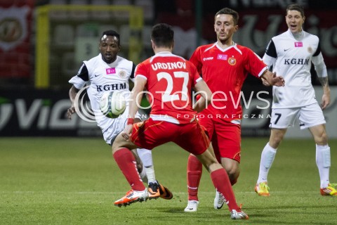  21.03.2014 LODZ PILKA NOZNA POLSKA T-MOBILE EKSTRAKLASA SEZON SEASON 2013/2014 FOOTBALL POLISH  WIDZEW LODZ - ZAGLEBIE LUBINN N/Z DAVID ABWO  