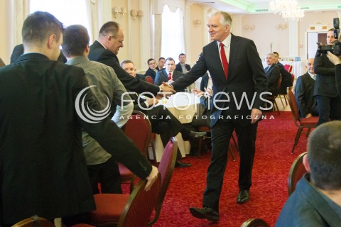  22.03.2014 RZESZOW<br />PREZENTACJA KANDYDATOW POLSKI RAZEM JAROSLAWA GOWINA DO PARLAMENTU EUROPEJSKIEGO NA PODKARPACIU<br />N/Z JAROSLAW GOWIN<br /> 