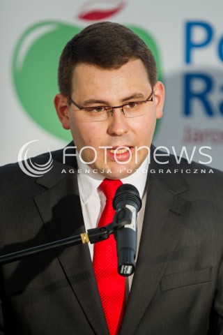  22.03.2014 RZESZOW<br />PREZENTACJA KANDYDATOW POLSKI RAZEM JAROSLAWA GOWINA DO PARLAMENTU EUROPEJSKIEGO NA PODKARPACIU<br />N/Z PAWEL SKOCZOWSKI (NR 10 NA LISCIE)<br /> 