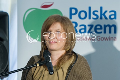  22.03.2014 RZESZOW<br />PREZENTACJA KANDYDATOW POLSKI RAZEM JAROSLAWA GOWINA DO PARLAMENTU EUROPEJSKIEGO NA PODKARPACIU<br />N/Z MALGORZATA DACHNOWICZ (NR 2 NA LISCIE)<br /> 