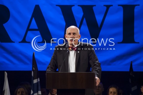  23.03.2014 WARSZAWA WIELKI KONGRES NOWEJ PRAWICY W WARSZAWIE N/Z PREZES KNP JANUSZ KORWIN MIKKE  