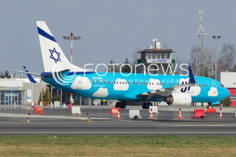  23.03.2014 JASIONKA<br />LOTNISKO RZESZOW JASIONKA<br />PORT LOTNICZY RZESZOW JASIONKA <br />N/Z SAMOLOT BOEING 737 IZRAELSKICH LINII LOTNICZYCH UP AIRLINES EL AL REJESTRACJA 4X-EKM<br /> 