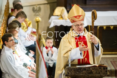  24.03.2014 MARKOWA (PODKARPACKIE)<br />OBCHODY 70. ROCZNICY ZAMORDOWANIA RODZINY ULMOW PRZEZ NIEMIECKICH ZOLNIERZY<br />N/Z JOZEF MICHALIK - METROPOLITA PRZEMYSKI BISKUP<br /> 