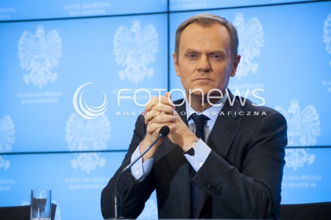  25.03.2014 WARSZAWA KONFERENCJA PREMIERA RP DONALDA TUSKA I MINISTRA PRACY I POLITYKI SPOLECZNEJ WLADYSLAWA KOSINIAKA KAMYSZA N/Z PREMIER RP DONALD TUSK  