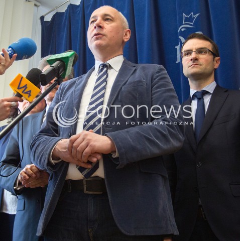  30.03.2014 RZESZOW <br />PREZENTACJA KANDYDATOW PIS DO PARLAMENTU EUROPEJSKIEGO NA PODKARPACIU<br />N/Z JOACHIM BRUDZINSKI TOMASZ POREBA<br /> 