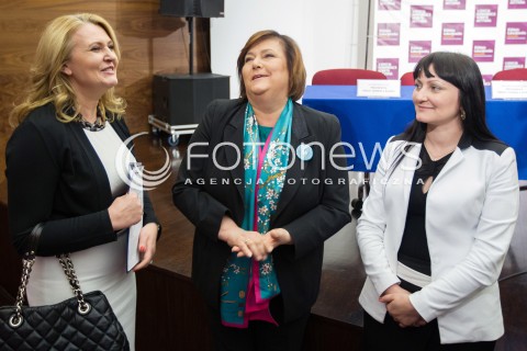  04.04.2014 RZESZOW<br />V KONFERENCJA KOBIETA AKTYWNA Z UDZIALEM MALZONKI PREZYDENTA RP ANNY KOMOROWSKIEJ<br />N/Z ANNA KOMOROWSKA ELZBIETA LUKACIJEWSKA MALGORZATA CHOMYCZ-SMIGIELSKA<br /> 