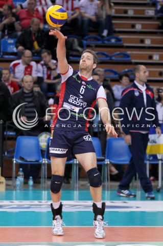  04.04.2014 RZESZOW <br />SIATKOWKA PLUS LIGA 2013/2014 MEN VOLLEYBALL POLAND POLISH PLUSLIGA LEAGUE SEASON 2013/2014 RUNDA PLAY-OFF POLFINAL SEMIFINAL<br />MECZ ASSECO RESOVIA - ZAKSA KEDZIERZYN KOZLE<br />N/Z DAN LEWIS SYLWETKA <br /> 