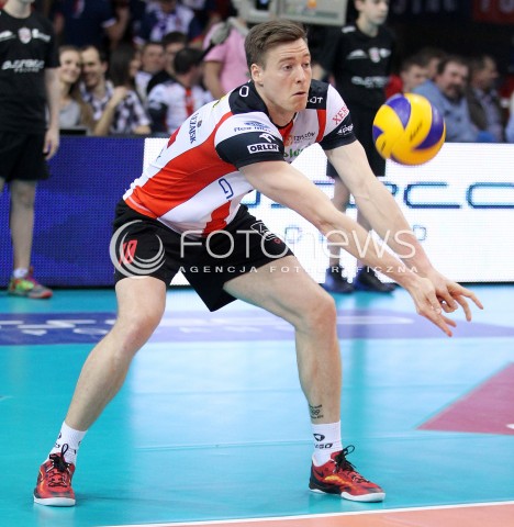 04.04.2014 RZESZOW <br />SIATKOWKA PLUS LIGA 2013/2014 MEN VOLLEYBALL POLAND POLISH PLUSLIGA LEAGUE SEASON 2013/2014 RUNDA PLAY-OFF POLFINAL SEMIFINAL<br />MECZ ASSECO RESOVIA - ZAKSA KEDZIERZYN KOZLE<br />N/Z JOCHEN SCHOPS SYLWETKA <br /> 