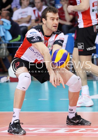  04.04.2014 RZESZOW <br />SIATKOWKA PLUS LIGA 2013/2014 MEN VOLLEYBALL POLAND POLISH PLUSLIGA LEAGUE SEASON 2013/2014 RUNDA PLAY-OFF POLFINAL SEMIFINAL<br />MECZ ASSECO RESOVIA - ZAKSA KEDZIERZYN KOZLE<br />N/Z PETER VERES SYLWETKA <br /> 