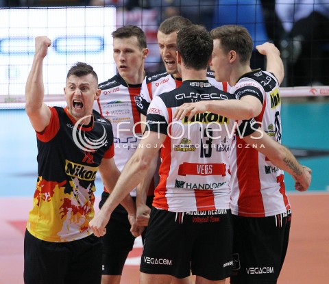  04.04.2014 RZESZOW <br />SIATKOWKA PLUS LIGA 2013/2014 MEN VOLLEYBALL POLAND POLISH PLUSLIGA LEAGUE SEASON 2013/2014 RUNDA PLAY-OFF POLFINAL SEMIFINAL<br />MECZ ASSECO RESOVIA - ZAKSA KEDZIERZYN KOZLE<br />N/Z KRZYSZTOF IGNACZAK LUKAS TICHACEK RADOSC EMOCJE <br /> 