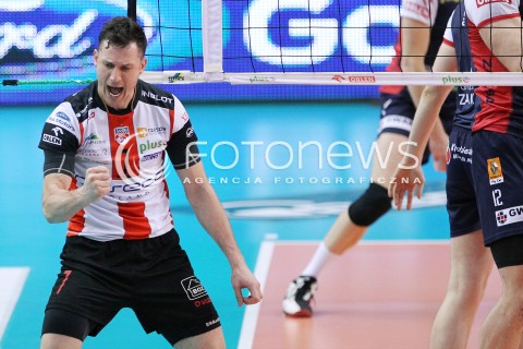  04.04.2014 RZESZOW <br />SIATKOWKA PLUS LIGA 2013/2014 MEN VOLLEYBALL POLAND POLISH PLUSLIGA LEAGUE SEASON 2013/2014 RUNDA PLAY-OFF POLFINAL SEMIFINAL<br />MECZ ASSECO RESOVIA - ZAKSA KEDZIERZYN KOZLE<br />N/Z ALEH ACHREM OLIEG AKHREM RADOSC EMOCJE SYLWETKA <br /> 