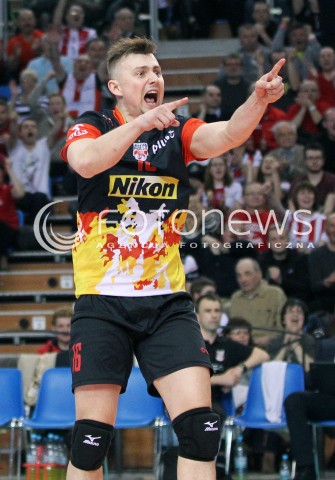  04.04.2014 RZESZOW <br />SIATKOWKA PLUS LIGA 2013/2014 MEN VOLLEYBALL POLAND POLISH PLUSLIGA LEAGUE SEASON 2013/2014 RUNDA PLAY-OFF POLFINAL SEMIFINAL<br />MECZ ASSECO RESOVIA - ZAKSA KEDZIERZYN KOZLE<br />N/Z KRZYSZTOF IGNACZAK RADOSC EMOCJE SYLWETKA <br /> 