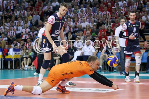  04.04.2014 RZESZOW <br />SIATKOWKA PLUS LIGA 2013/2014 MEN VOLLEYBALL POLAND POLISH PLUSLIGA LEAGUE SEASON 2013/2014 RUNDA PLAY-OFF POLFINAL SEMIFINAL<br />MECZ ASSECO RESOVIA - ZAKSA KEDZIERZYN KOZLE<br />N/Z PIOTR GACEK DICK KOOY <br /> 