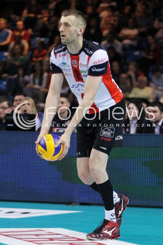  04.04.2014 RZESZOW <br />SIATKOWKA PLUS LIGA 2013/2014 MEN VOLLEYBALL POLAND POLISH PLUSLIGA LEAGUE SEASON 2013/2014 RUNDA PLAY-OFF POLFINAL SEMIFINAL<br />MECZ ASSECO RESOVIA - ZAKSA KEDZIERZYN KOZLE<br />N/Z LUKASZ PERLOWSKI SYLWETKA <br /> 