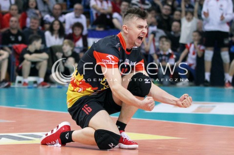  04.04.2014 RZESZOW <br />SIATKOWKA PLUS LIGA 2013/2014 MEN VOLLEYBALL POLAND POLISH PLUSLIGA LEAGUE SEASON 2013/2014 RUNDA PLAY-OFF POLFINAL SEMIFINAL<br />MECZ ASSECO RESOVIA - ZAKSA KEDZIERZYN KOZLE<br />N/Z KRZYSZTOF IGNACZAK RADOSC EMOCJE SYLWETKA <br /> 